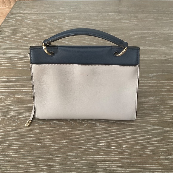 Salvatore Ferragamo small leather, blue, and gray purse - Picture 2 of 9